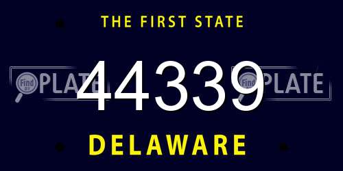 44339 Delaware License Plate
