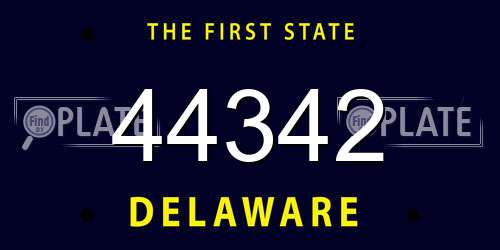 44342 Delaware License Plate