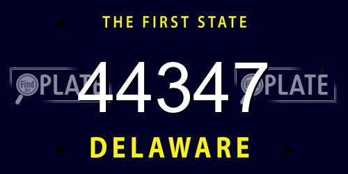 44347 Delaware License Plate