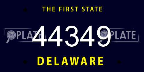 44349 Delaware License Plate