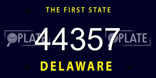 44357 Delaware License Plate