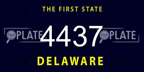 4437 Delaware License Plate
