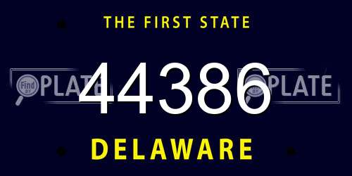 44386 Delaware License Plate