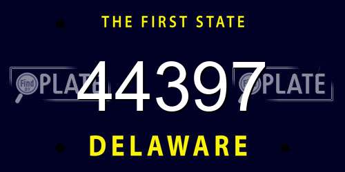 44397 Delaware License Plate