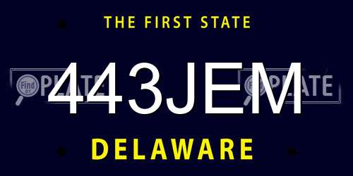 443JEM Delaware License Plate