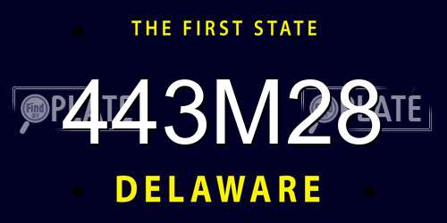 443M28 Delaware License Plate