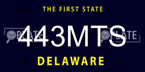 443MTS Delaware License Plate