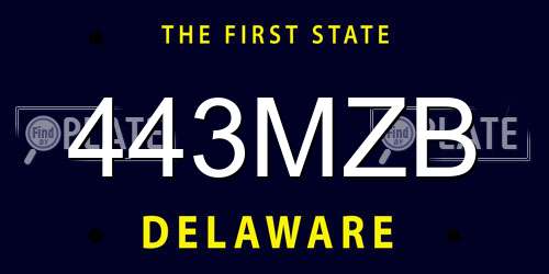 443MZB Delaware License Plate