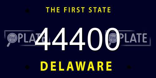 44400 Delaware License Plate