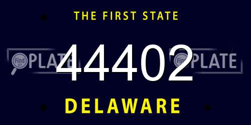 44402 Delaware License Plate
