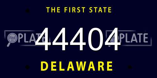 44404 Delaware License Plate