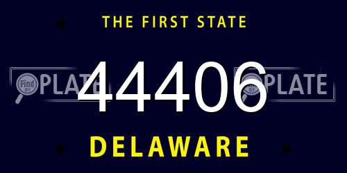 44406 Delaware License Plate