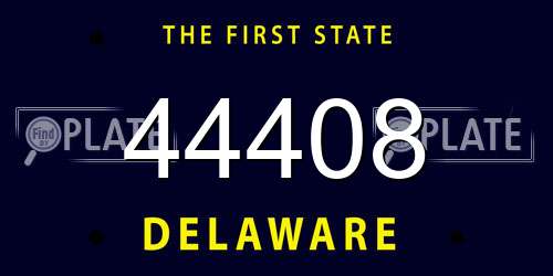 44408 Delaware License Plate
