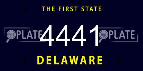 4441 Delaware License Plate
