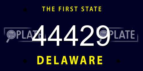 44429 Delaware License Plate