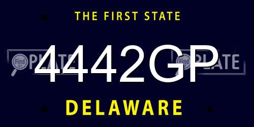 4442GP Delaware License Plate