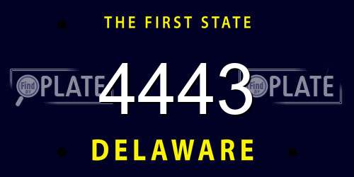 4443 Delaware License Plate
