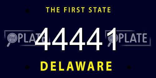 44441 Delaware License Plate