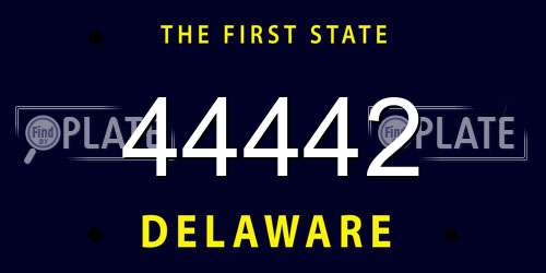 44442 Delaware License Plate