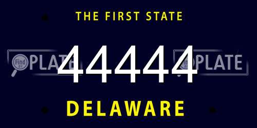 44444 Delaware License Plate