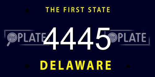 4445 Delaware License Plate