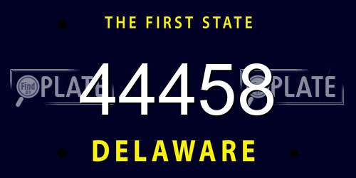 44458 Delaware License Plate