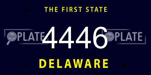 4446 Delaware License Plate