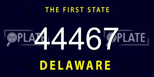 44467 Delaware License Plate