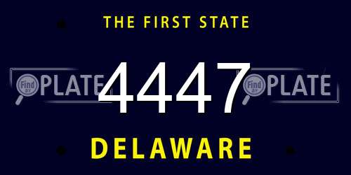 4447 Delaware License Plate
