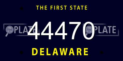 44470 Delaware License Plate