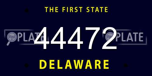 44472 Delaware License Plate