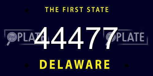 44477 Delaware License Plate