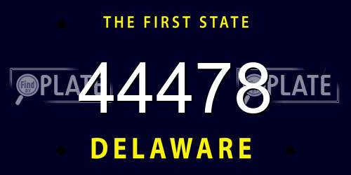 44478 Delaware License Plate