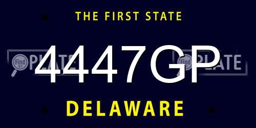 4447GP Delaware License Plate