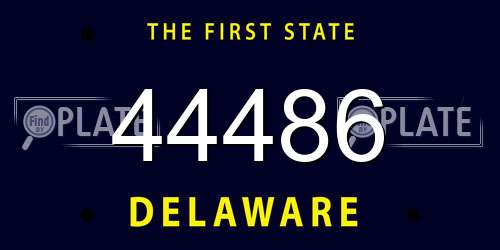 44486 Delaware License Plate