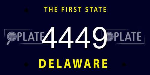 4449 Delaware License Plate