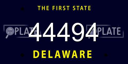 44494 Delaware License Plate