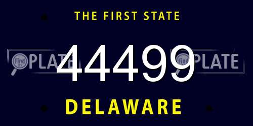 44499 Delaware License Plate