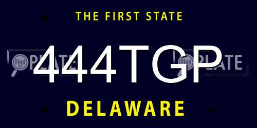 444TGP Delaware License Plate