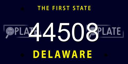 44508 Delaware License Plate