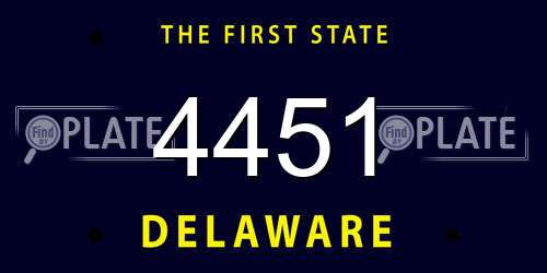 4451 Delaware License Plate