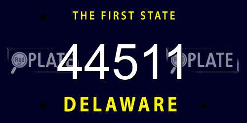 44511 Delaware License Plate