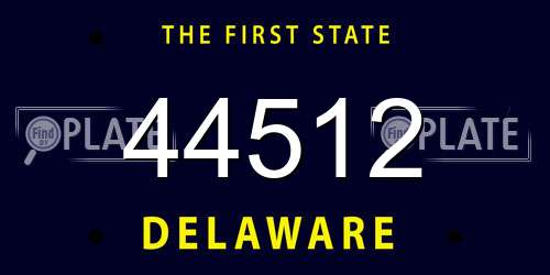 44512 Delaware License Plate