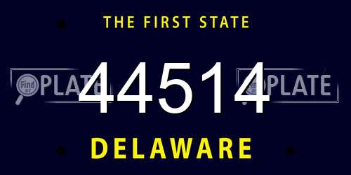 44514 Delaware License Plate
