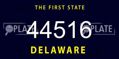 44516 Delaware License Plate