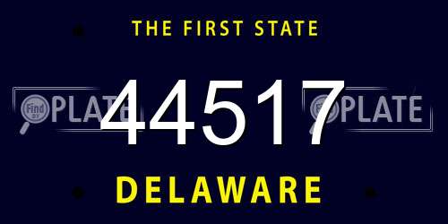 44517 Delaware License Plate