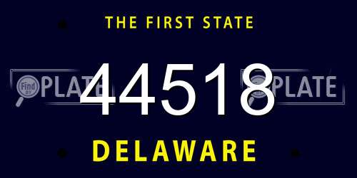 44518 Delaware License Plate