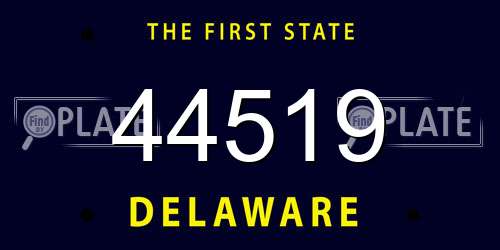 44519 Delaware License Plate