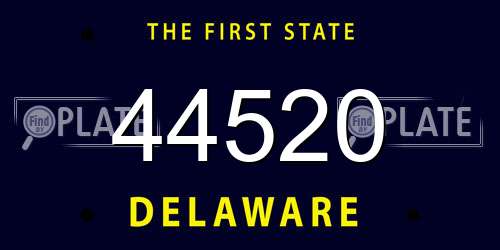 44520 Delaware License Plate