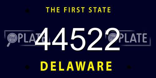 44522 Delaware License Plate